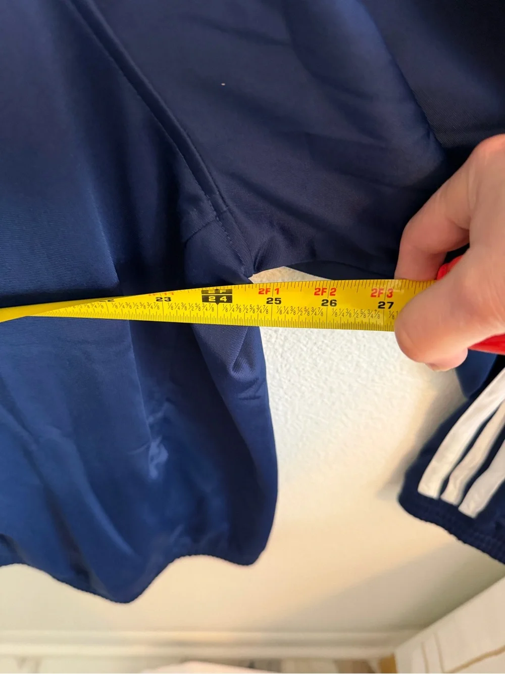 adidas Men's Navy Blue Zip-Up Windbreaker with White Three-Stripes